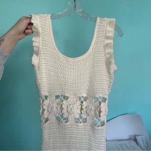 Ivory Crochet Maxi Dress